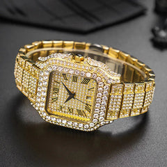 Shop Smart Emirates™ Straight European Hip Hop Diamond Quartz Wrist Watch